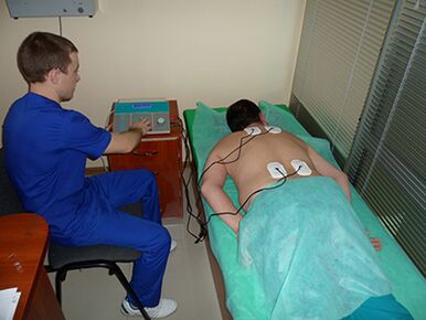 Medizinische Elektrophorese bei Prostatitis.