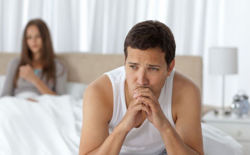Geringe Potenz bei Männern mit Prostatitis.